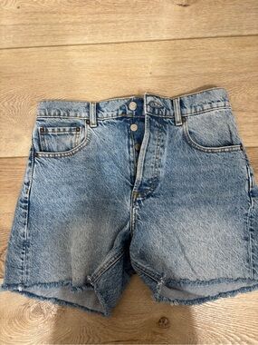 Light Blue Denim High-Waist Women’s Shorts